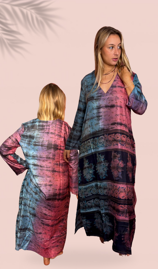 Robe longue 100% soie T1