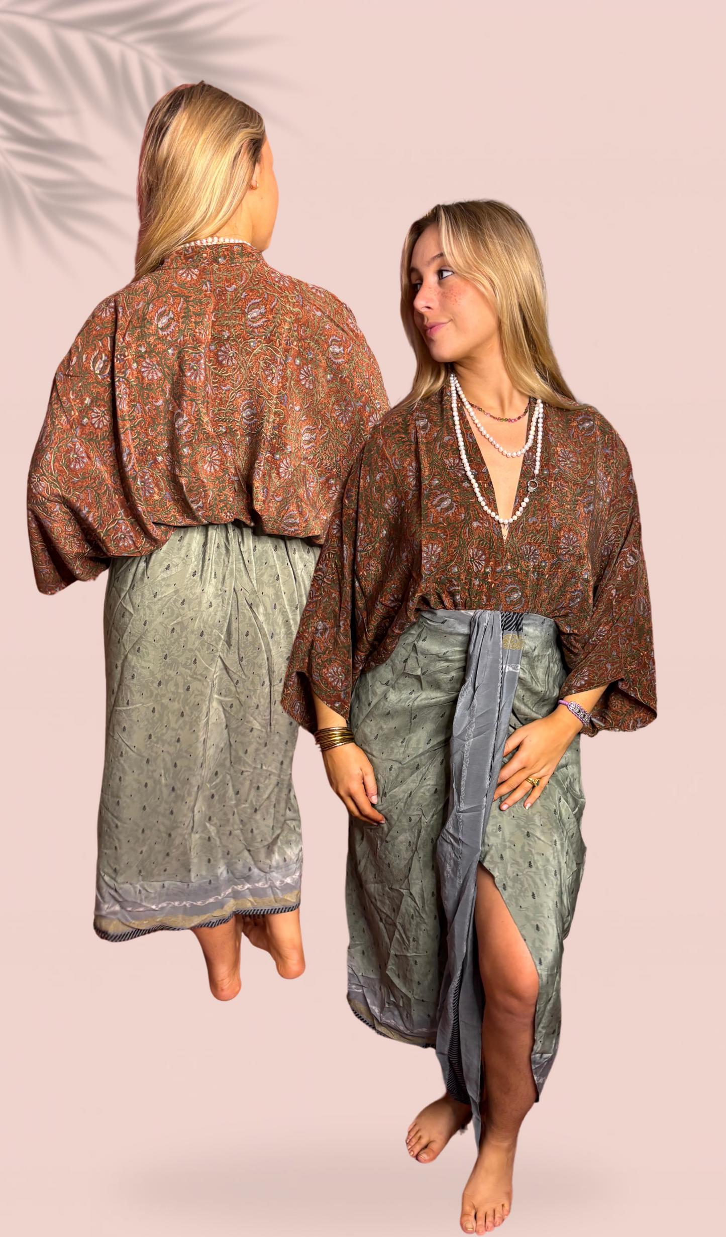 Robe mi-longue 100% soie Taille Unique