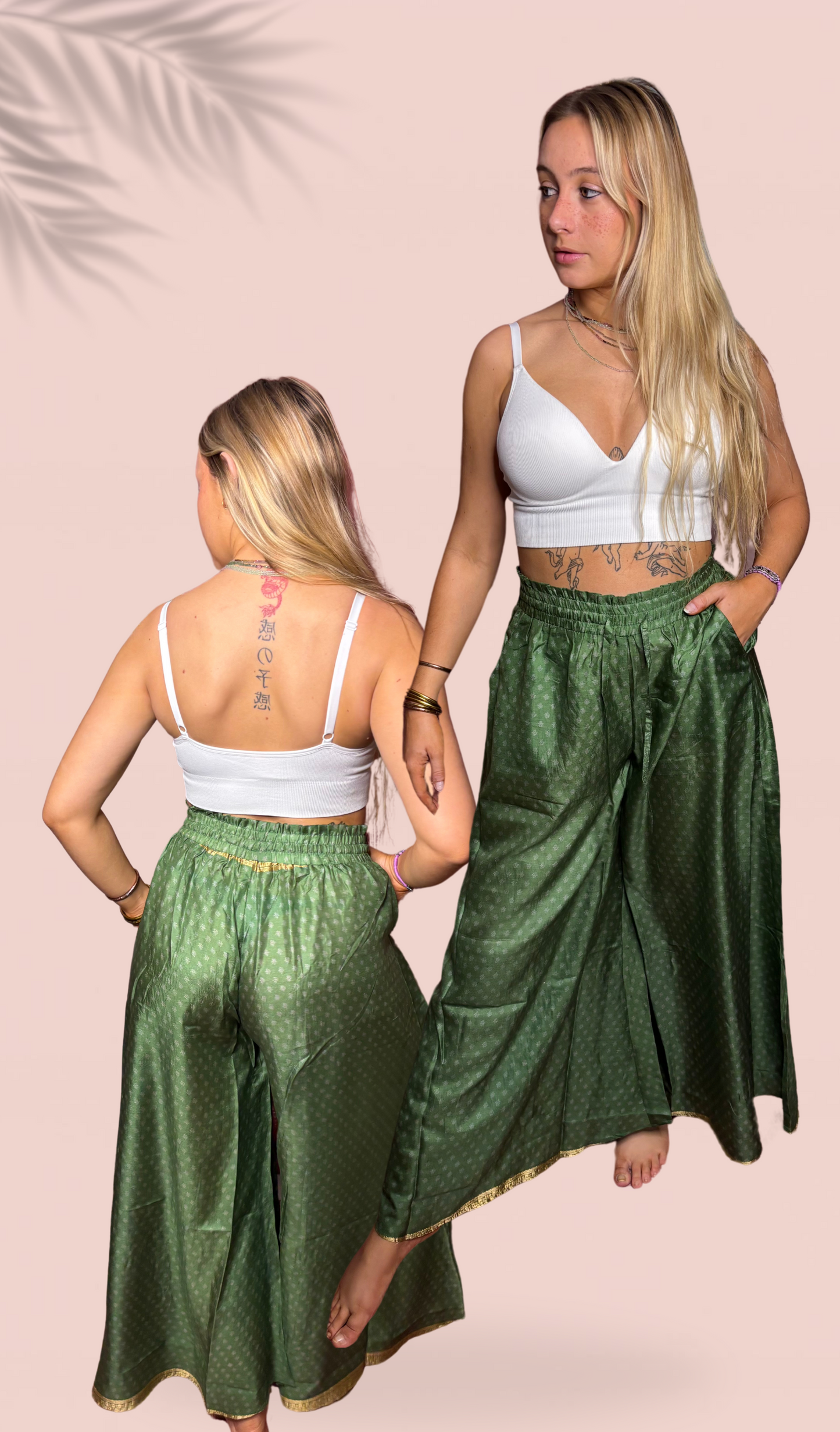 Pantalon extra large 100% soie T1