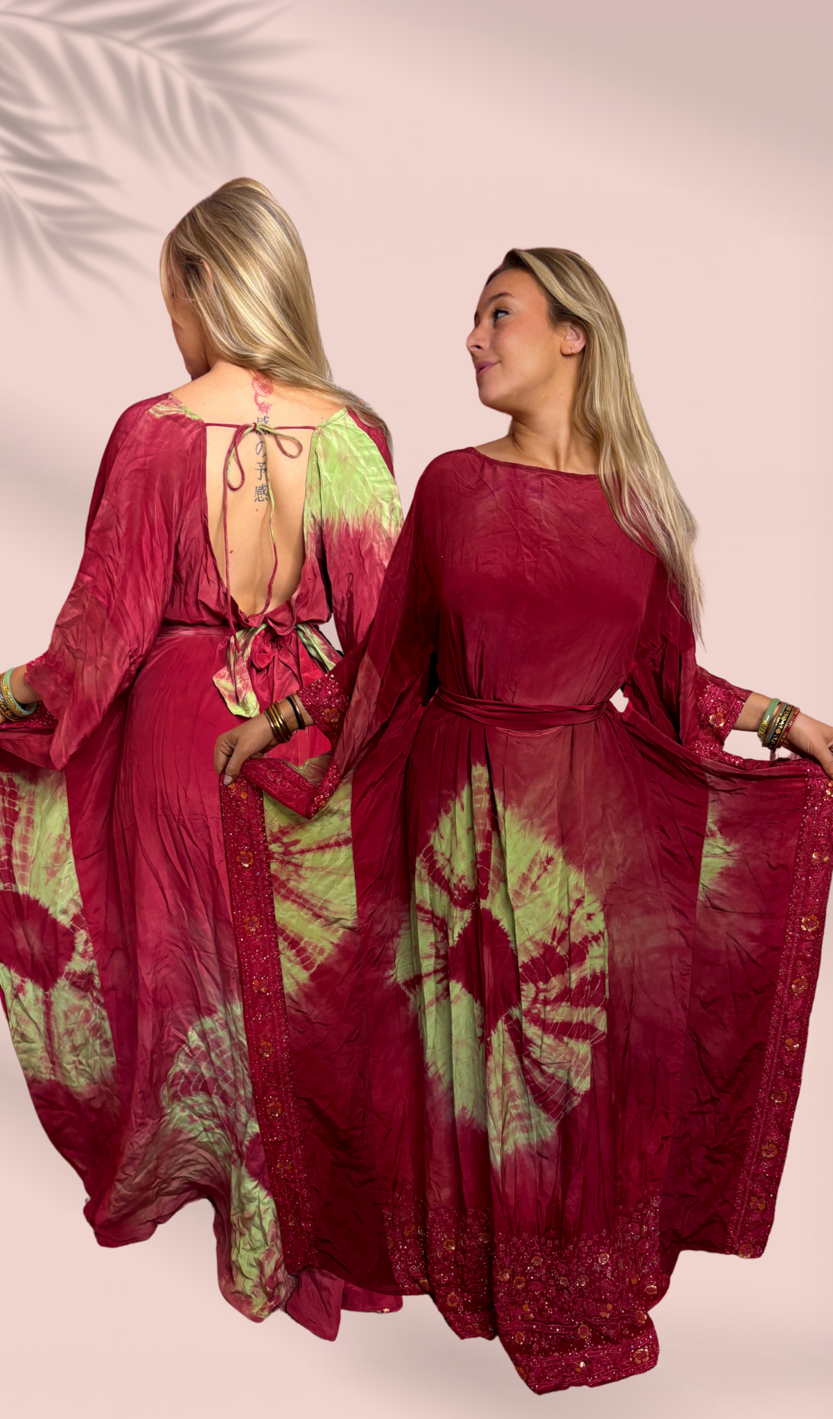 Robe longue dos nu 100% soie Taille Unique