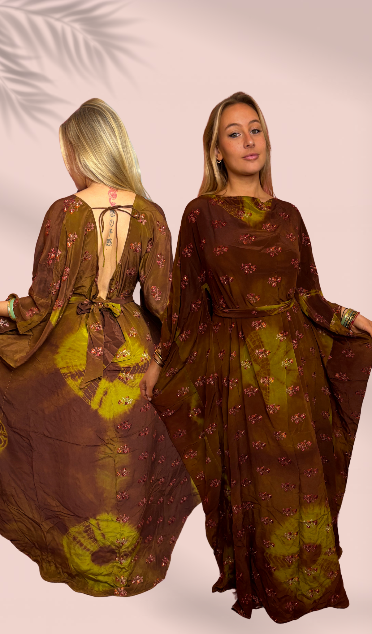 Robe longue dos nu 100% soie Taille Unique