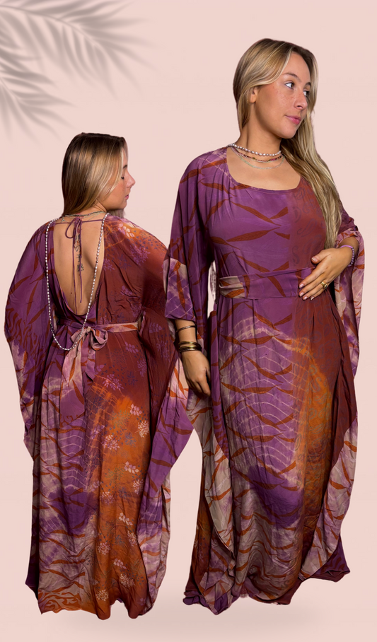 Robe longue dos nu 100% soie Taille Unique