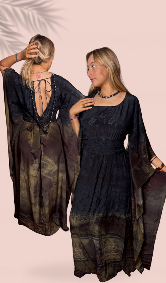 Robe longue dos nu 100% soie Taille Unique