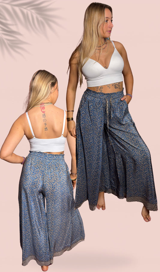 Pantalon extra large 100% crêpe de soie T1