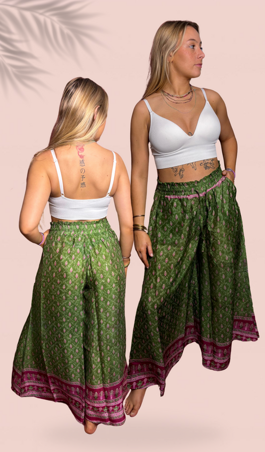 Pantalon extra large 100% soie T1