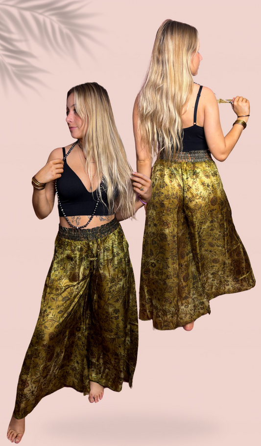 Pantalon extra large 100% soie T1