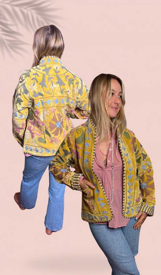 Veste en velours brodé Taille Unique