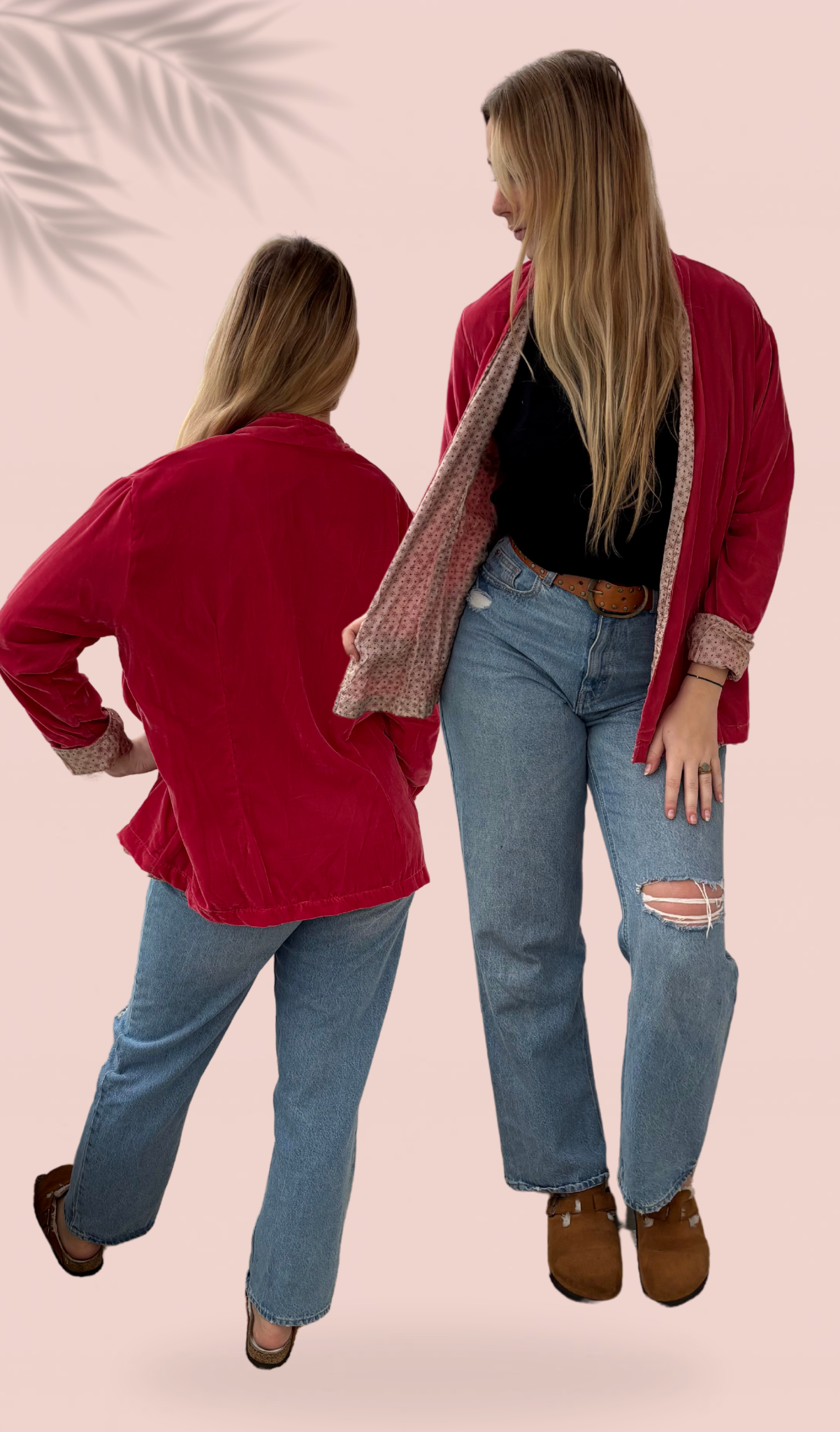 Veste réversible en velours doublé soie Taille unique
