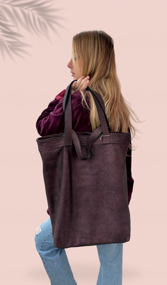Sac en cuir (prune irisée)