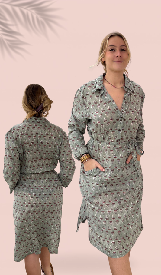 Robe mi longue 100% coton taille M/L