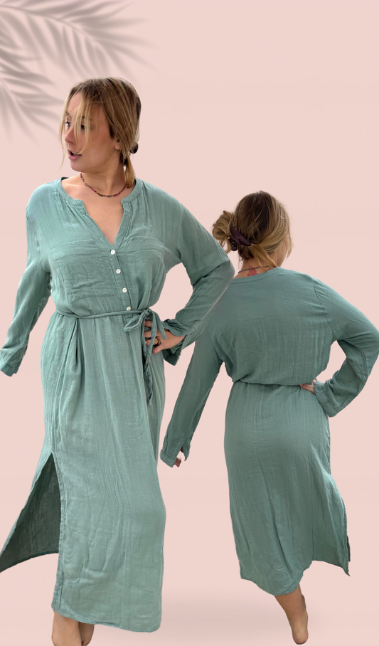Robe longue double gaze de coton taille S