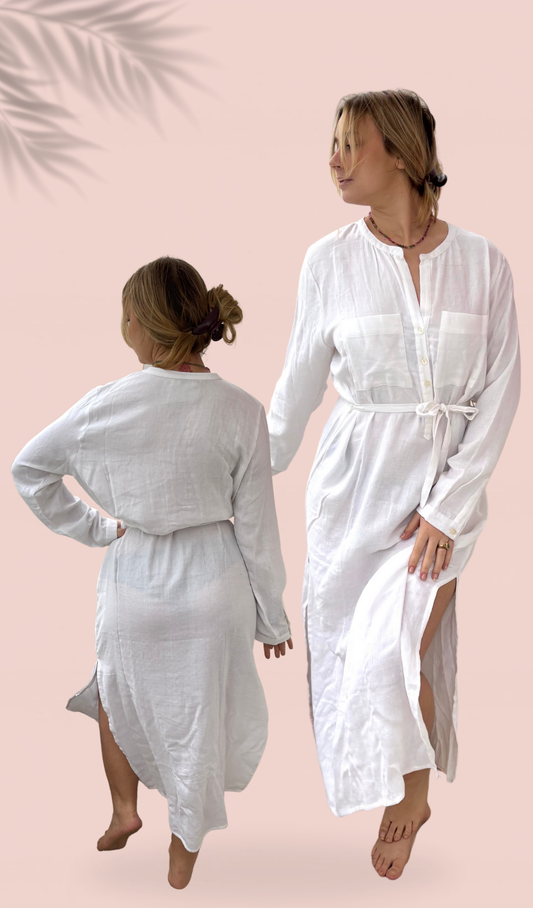 Robe longue double gaze de coton taille L