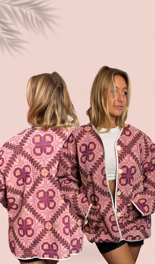 Veste en Kantha brodée à la main Taille Unique