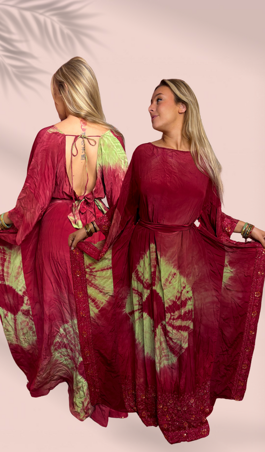 Robe longue dos nu 100% soie Taille Unique