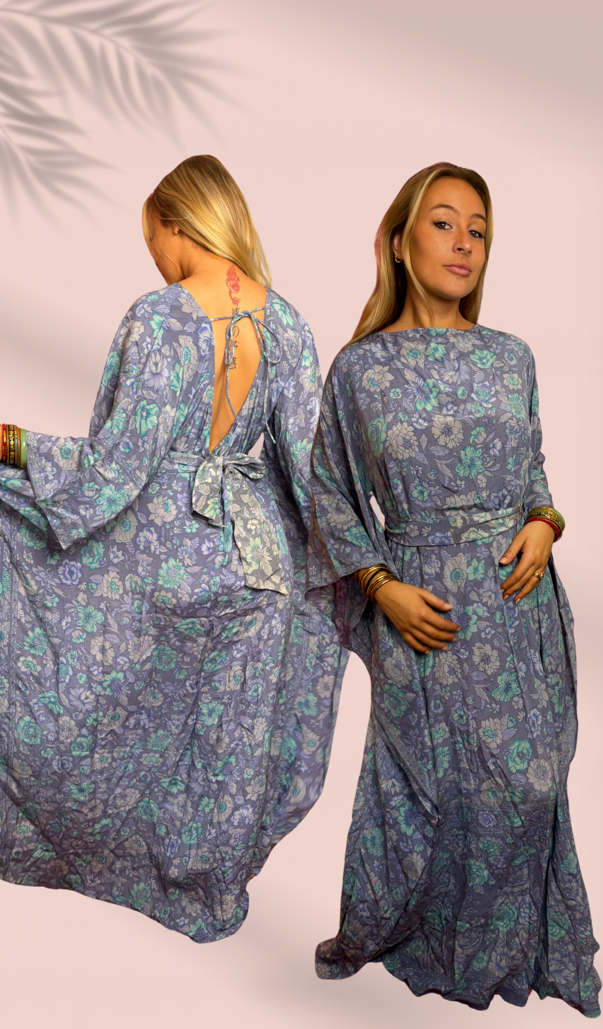 Robe longue dos nu 100% soie Taille Unique