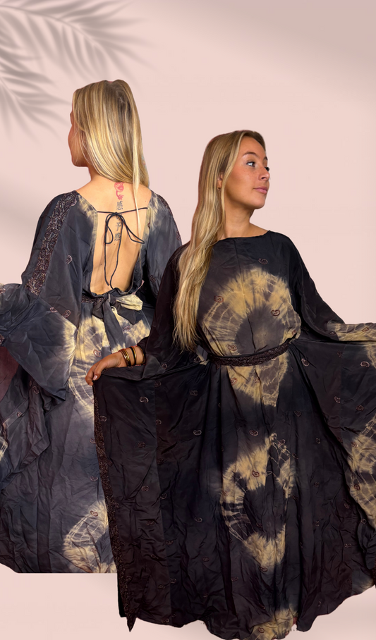 Robe longue dos nu 100% soie Taille Unique