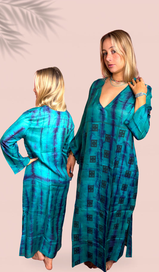 Robe longue 100% soie T1